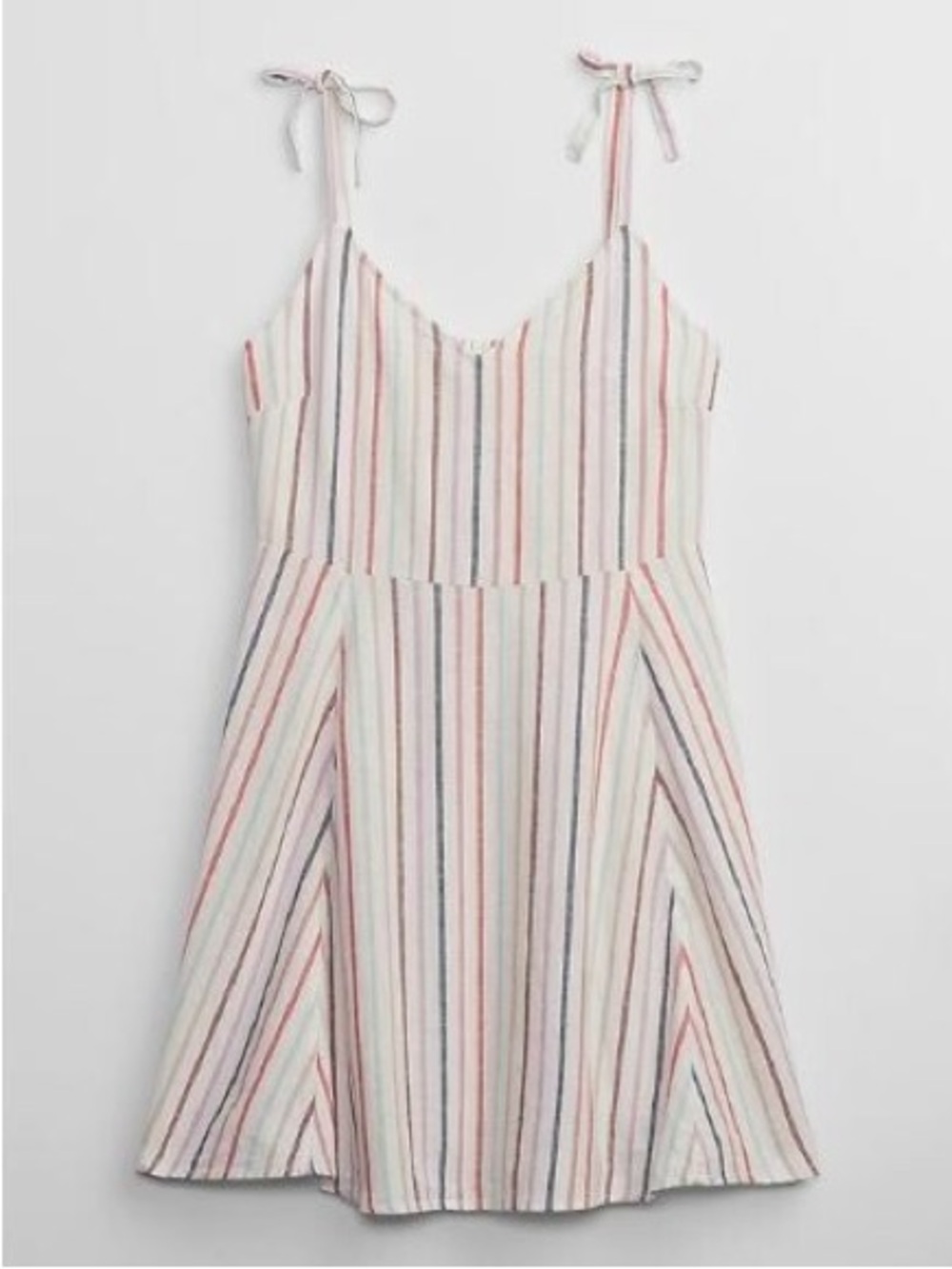 GAP Striped V-Neck Sundress Smocked Back Tie-Strap Sleeveless‎ Short Dress S